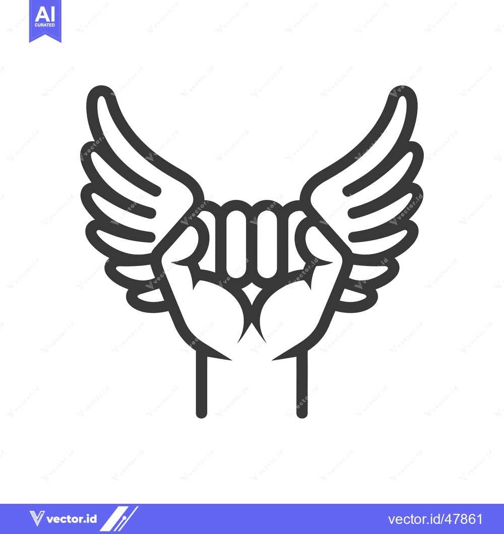 Premium Vector dari Hand with wings in a fist position