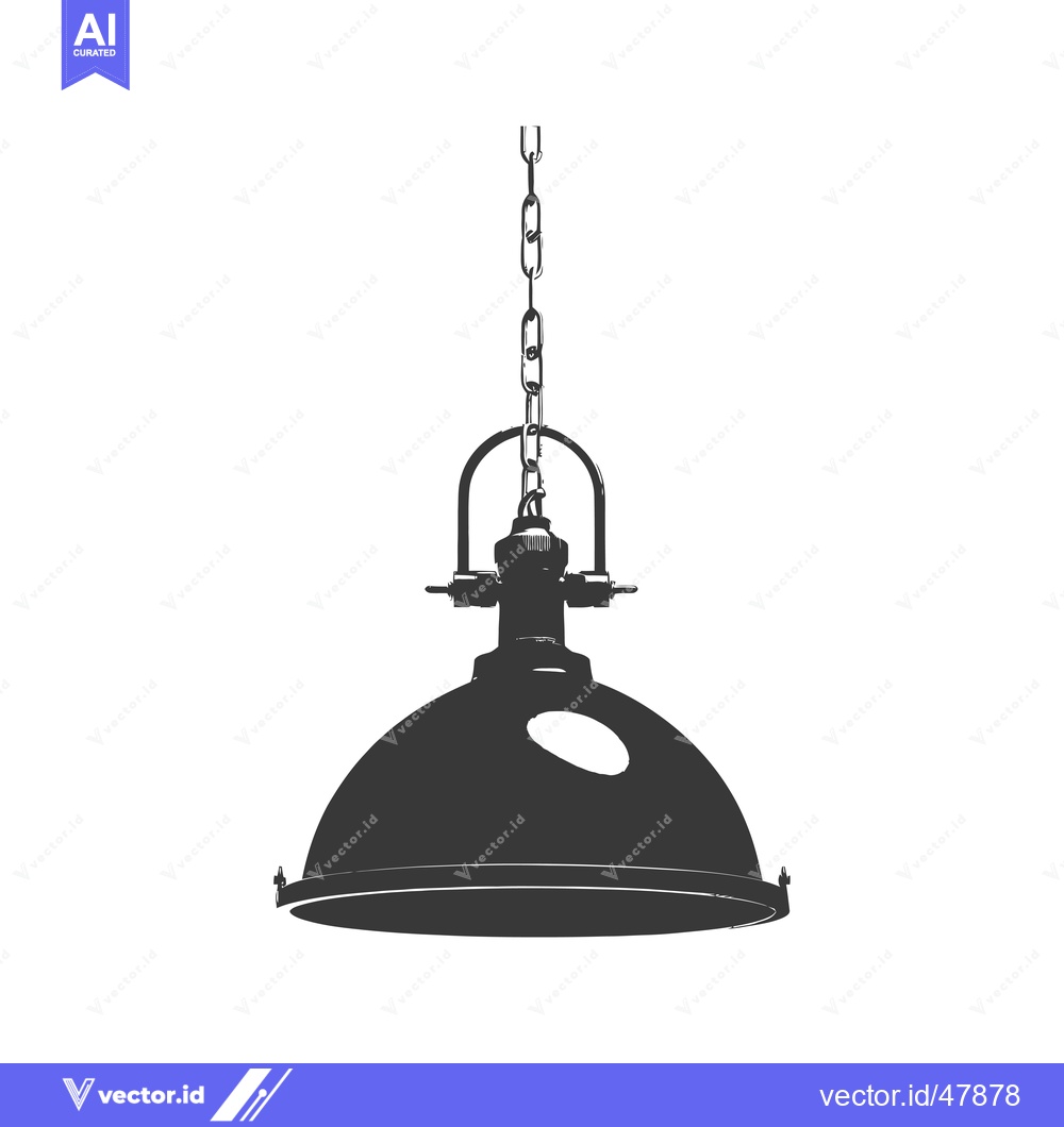 Premium Vector of Hanging Industrial Pendant Lamp with Chain