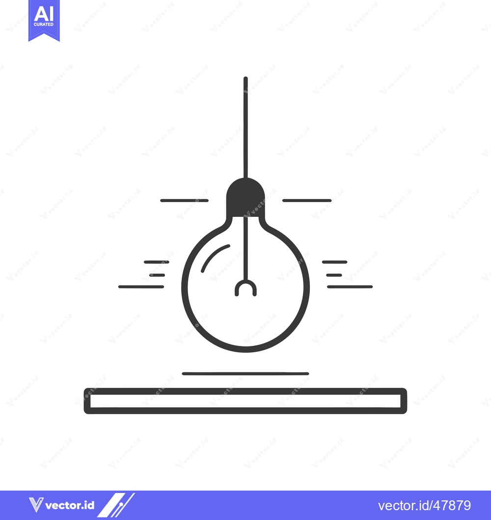 Premium Vector dari Hanging Lightbulb with a Line Below It