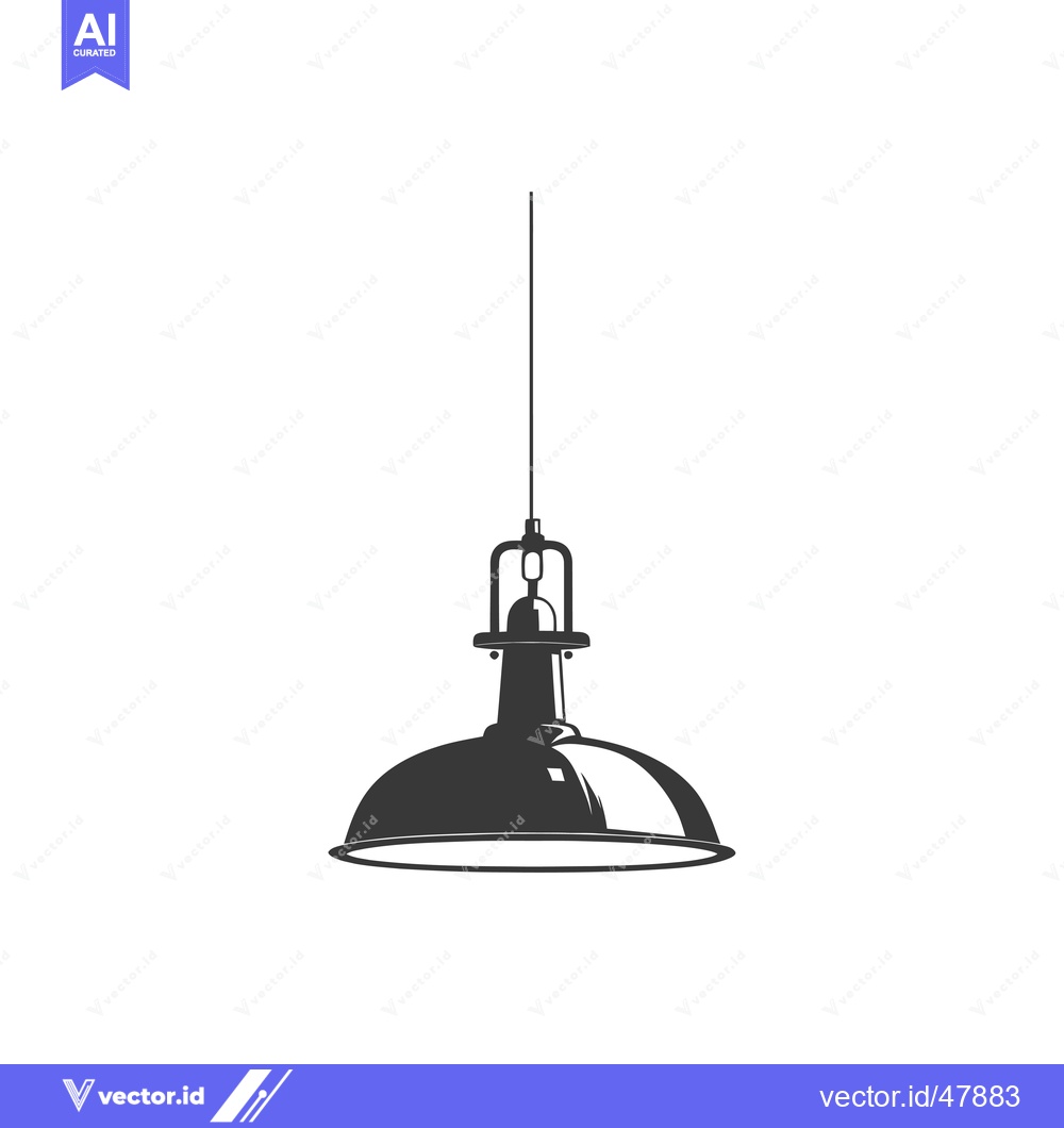 Premium Vector dari Hanging Pendant Light Fixture with Dome Shade