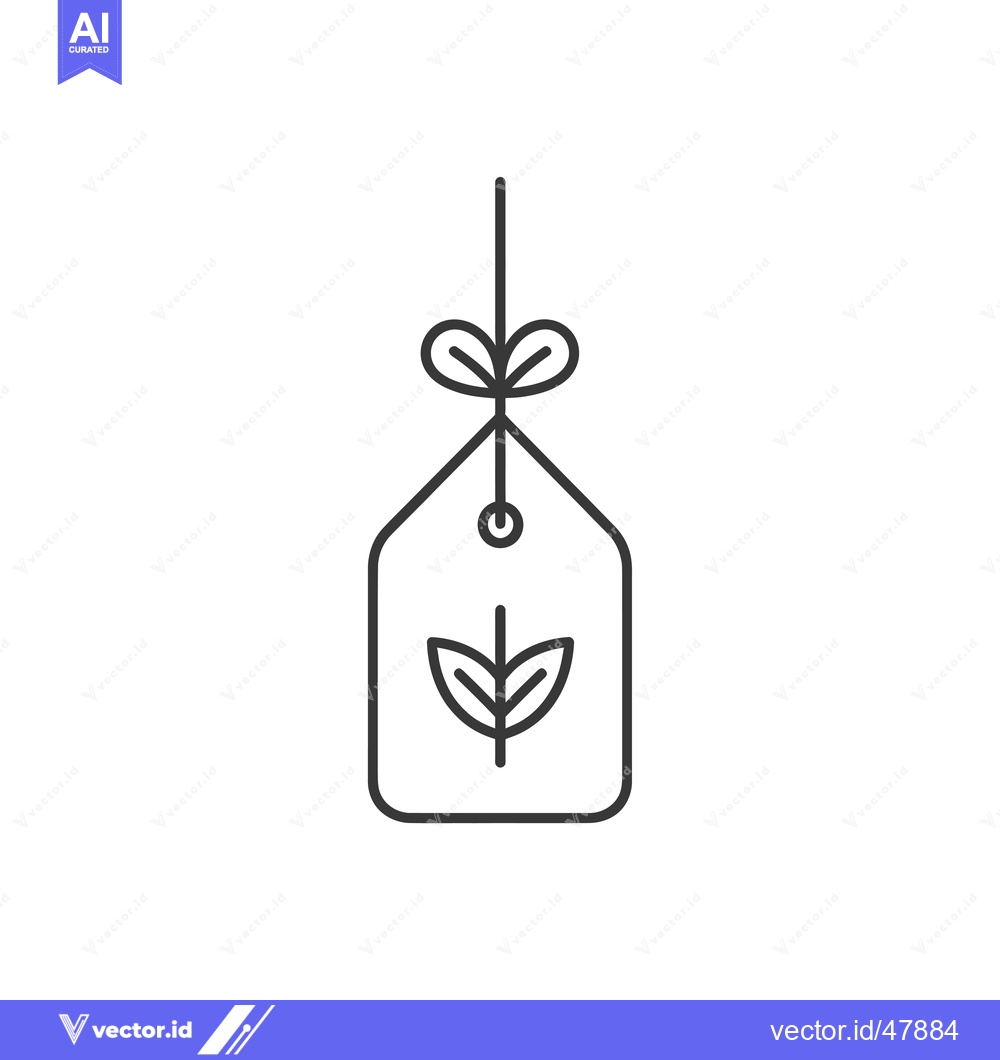 Premium Vector dari Hanging Tag with a Leaf Design and Bow