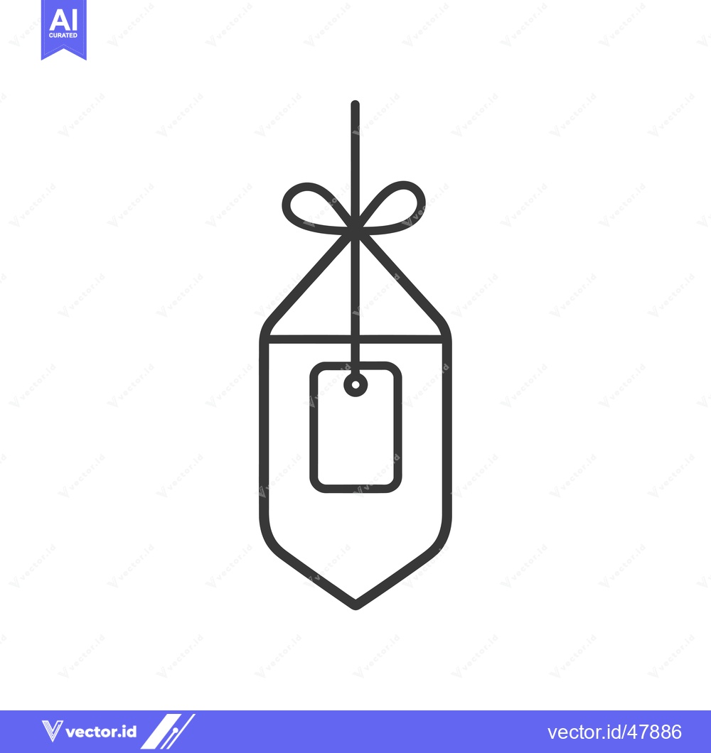 Premium Vector dari Hanging Tag with Bow and Empty Label