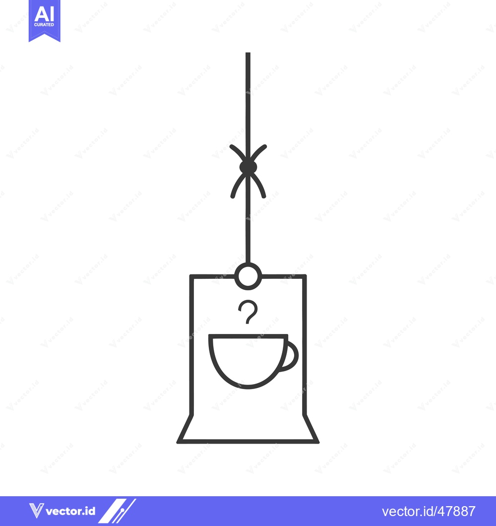 Premium Vector dari Hanging Tea Bag with a Cup and Steam Symbol