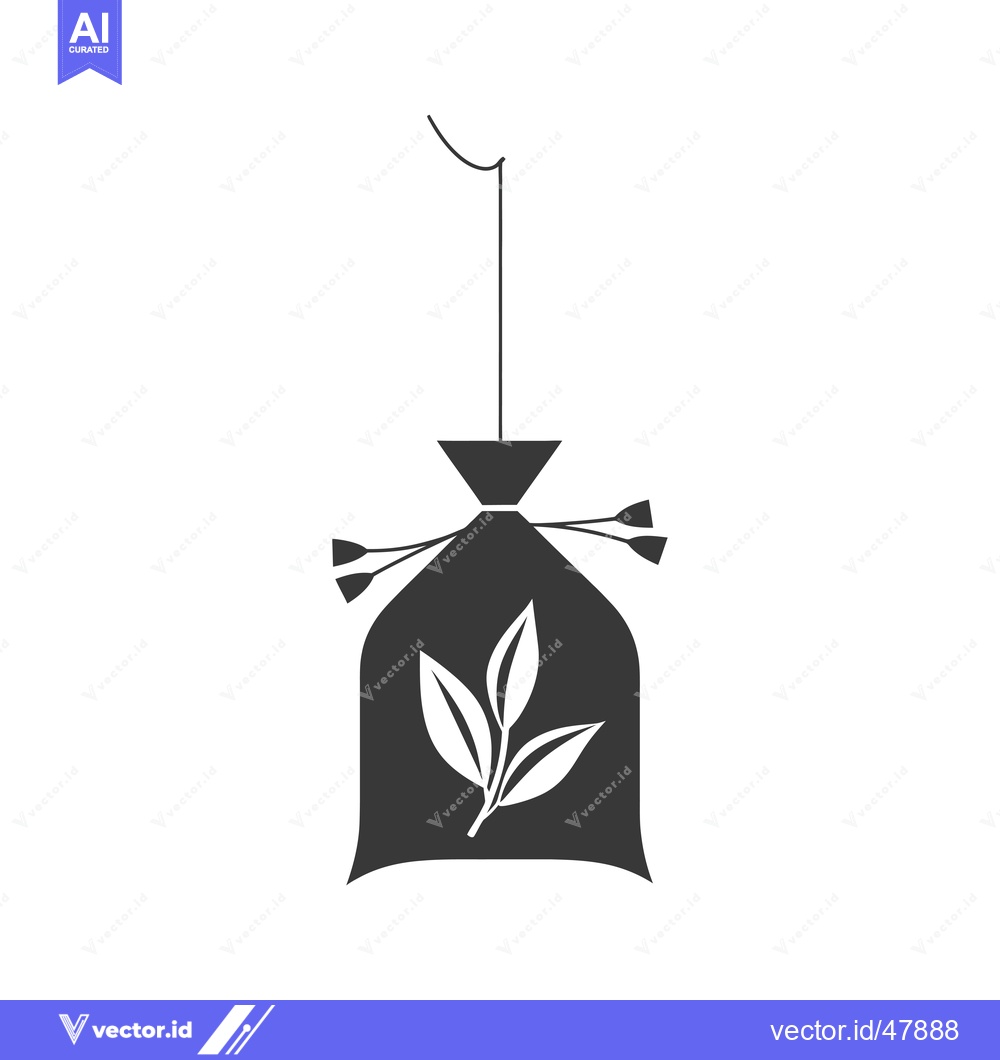 Premium Vector dari Hanging Tea Bag with Leaf Design