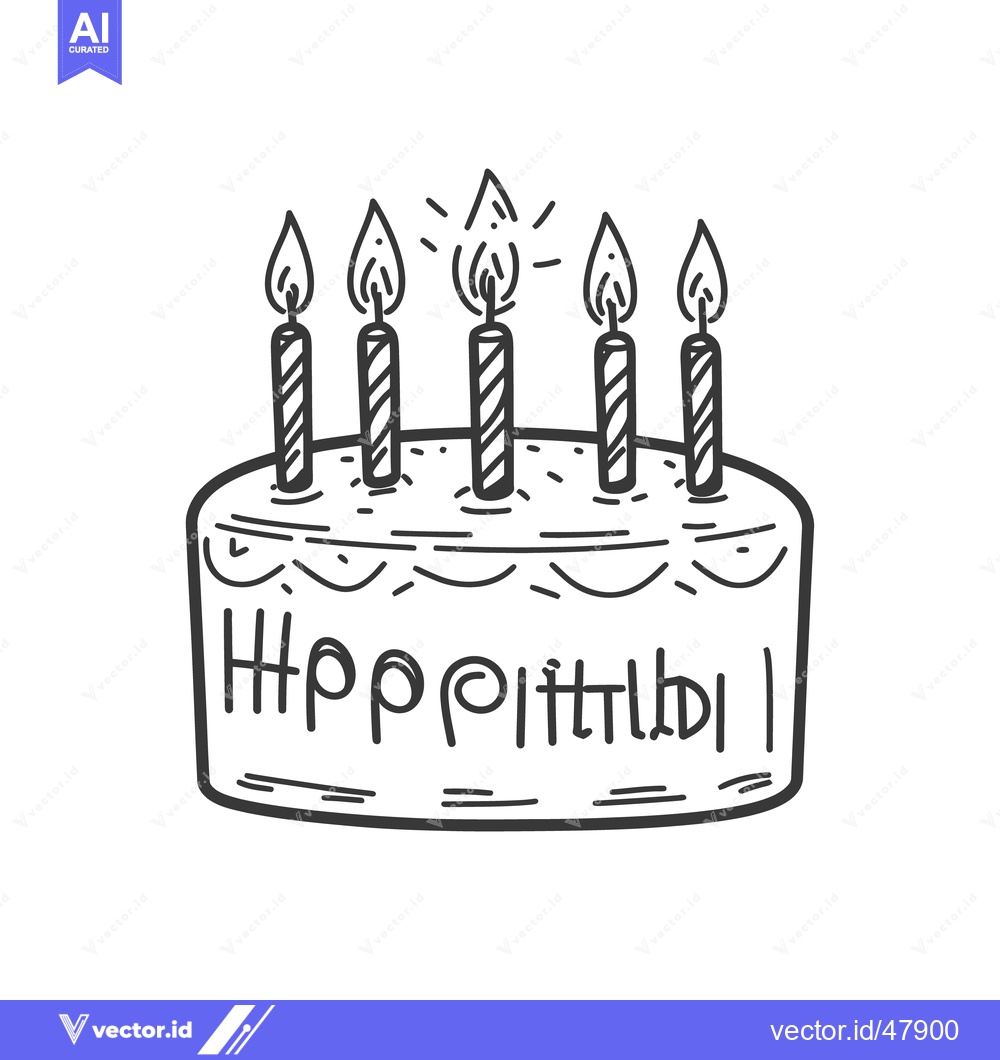 Premium Vector dari A decorated cake with lit candles ready for a celebration