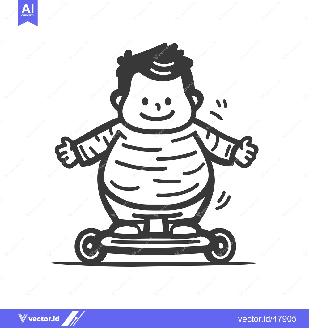 Premium Vector of Happy Cartoon Boy Riding a Hoverboard