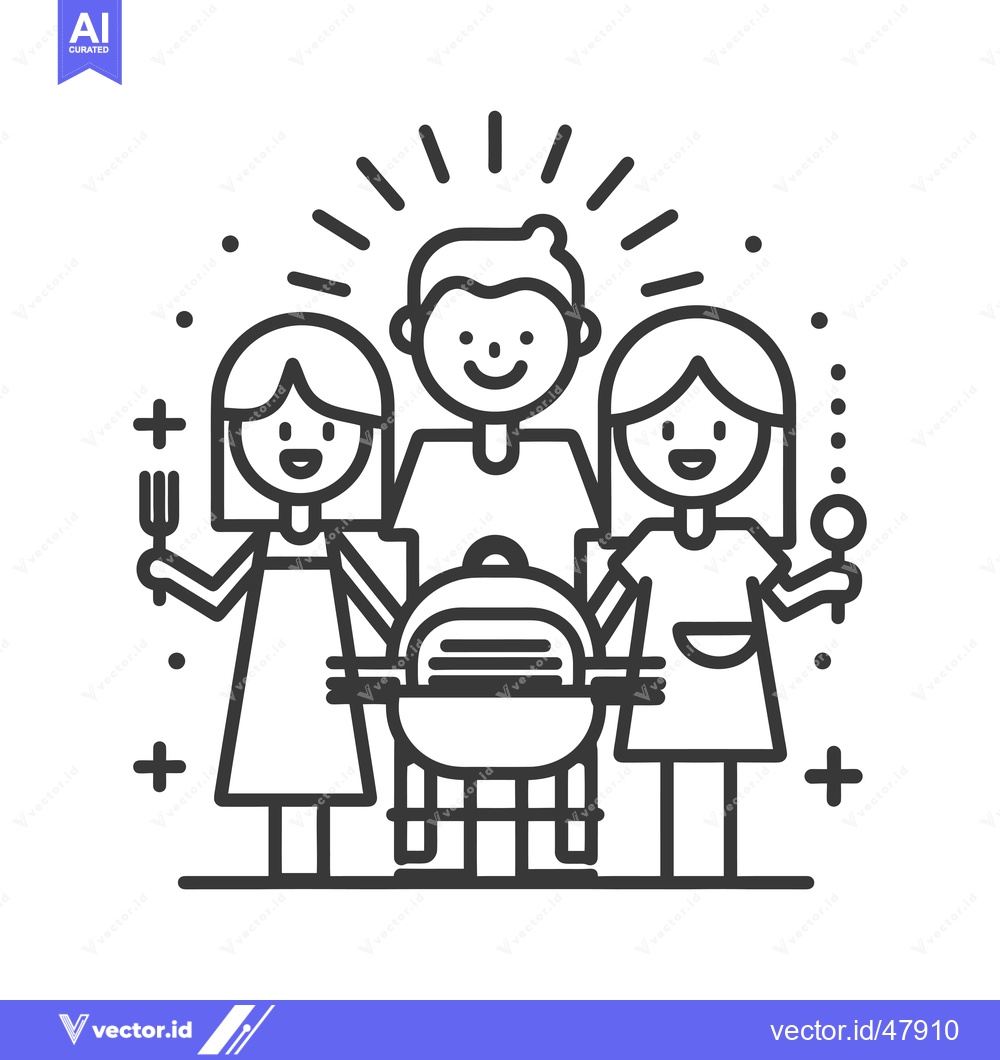Premium Vector of Happy Family Enjoying Barbeque Together