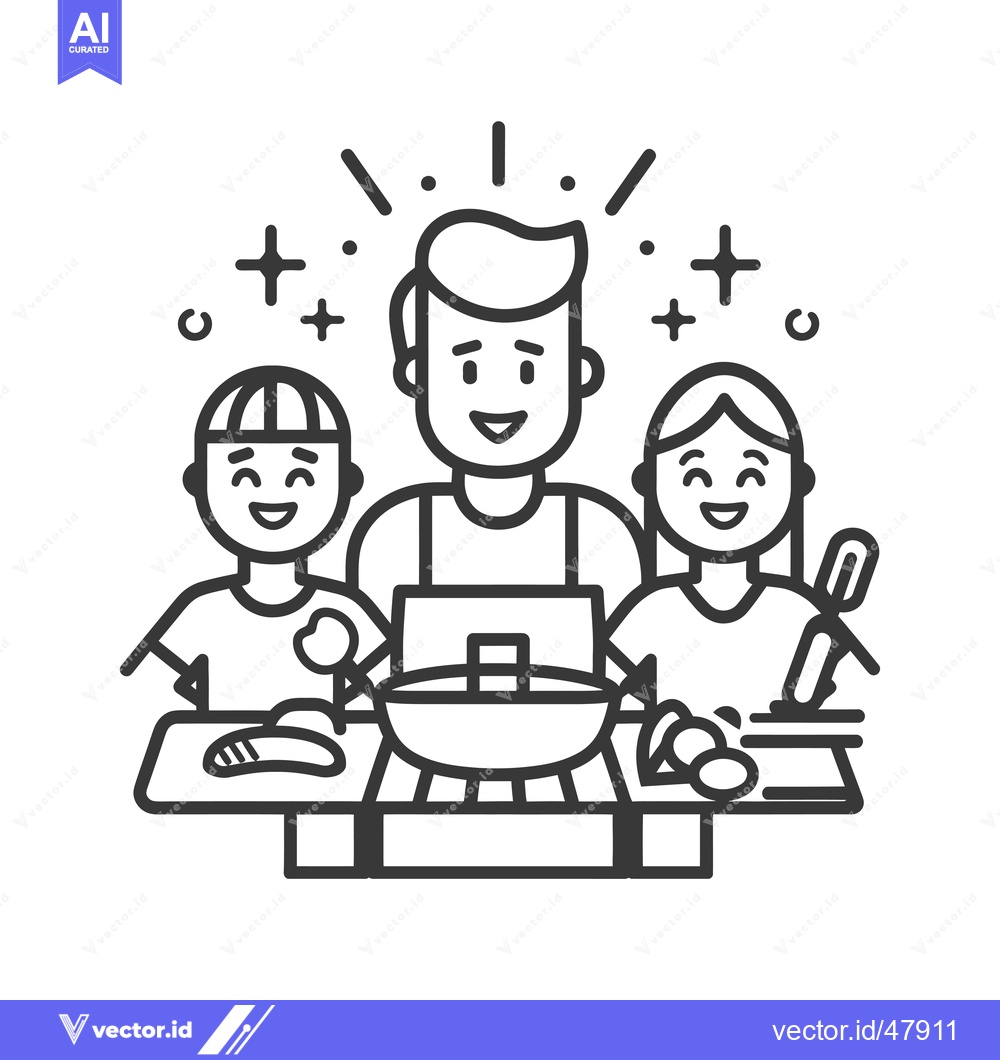 Premium Vector of Happy Family Grilling Together