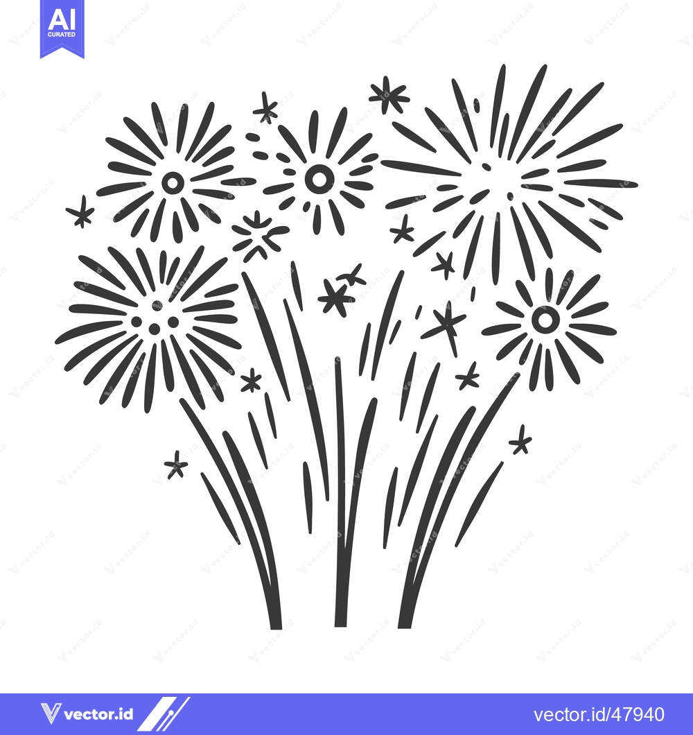 Premium Vector of Graphic illustration of fireworks exploding with starburst bursts and