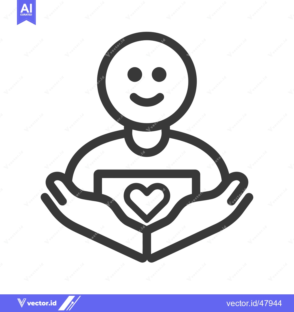 Premium Vector dari Happy Person Holding Heart in Hands