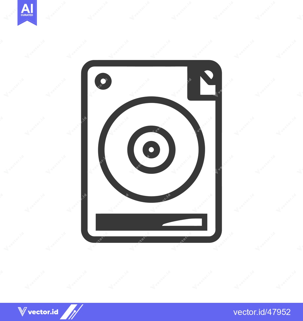 Premium Vector dari Minimalist Hard Drive Icon with Rounded Edges and Data Symbolism