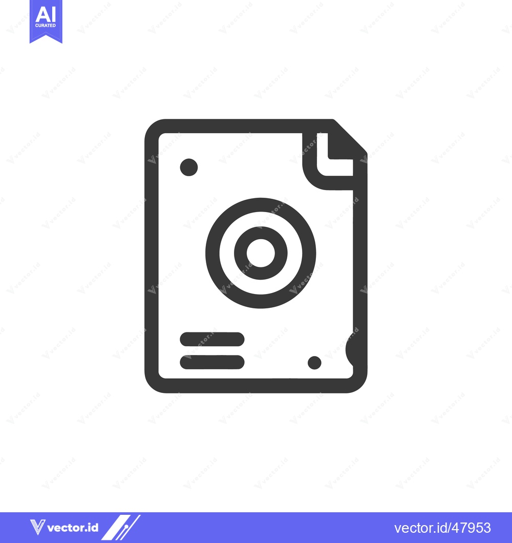 Premium Vector of Minimalist Document Icon with Target Symbol and Folded Corner Detail