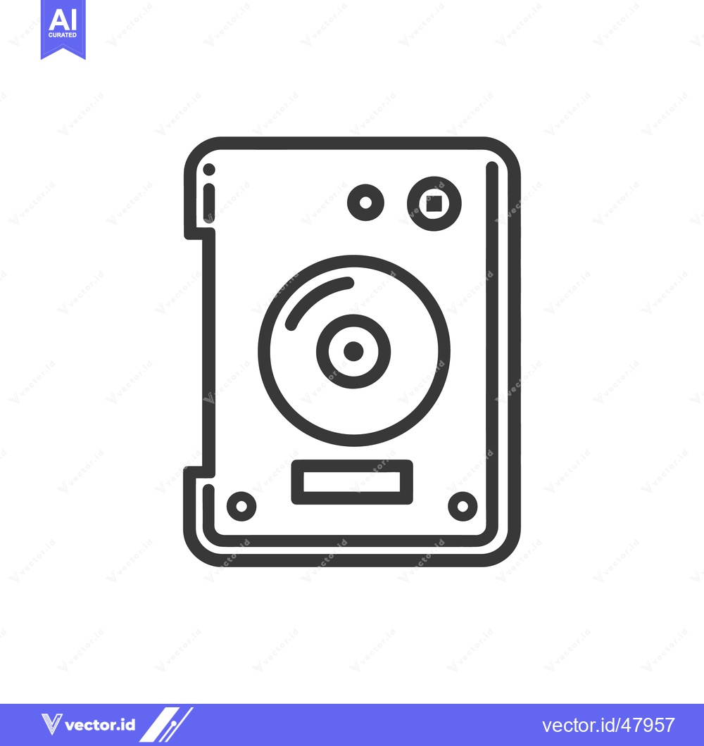 Premium Vector dari Minimalist Line Art: Vintage Turntable Icon on White Background