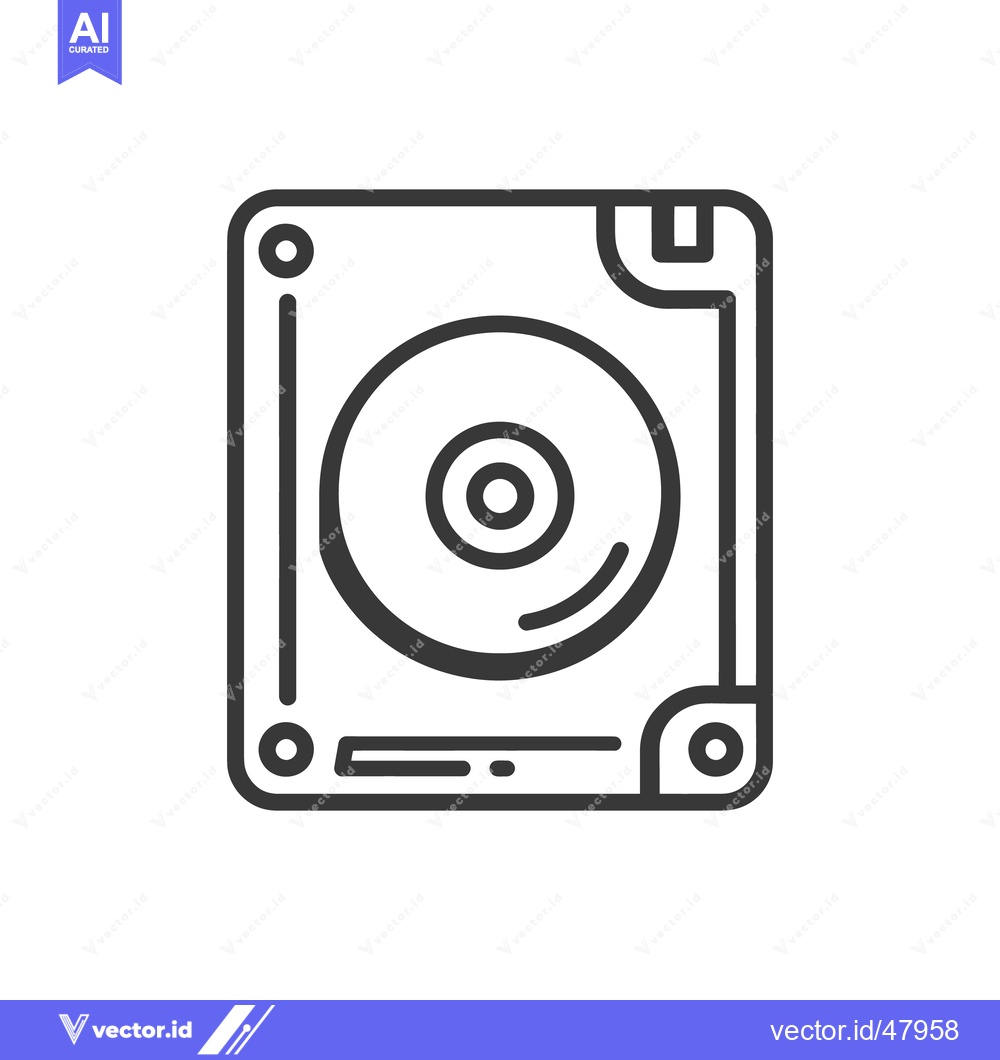 Premium Vector dari Hard Drive Icon: Clean, Minimalist Design for Data Storage