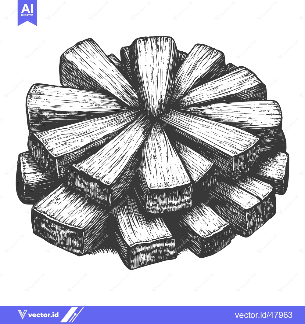 Premium Vector of Stacked Wooden Blocks Arranged in a Circular Pattern