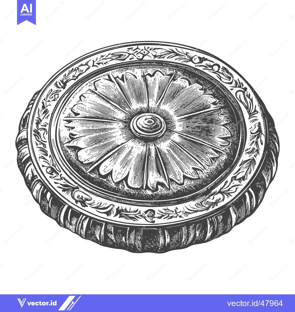 Premium Vector dari Ornate Decorative Circular Ceiling Medallion Design