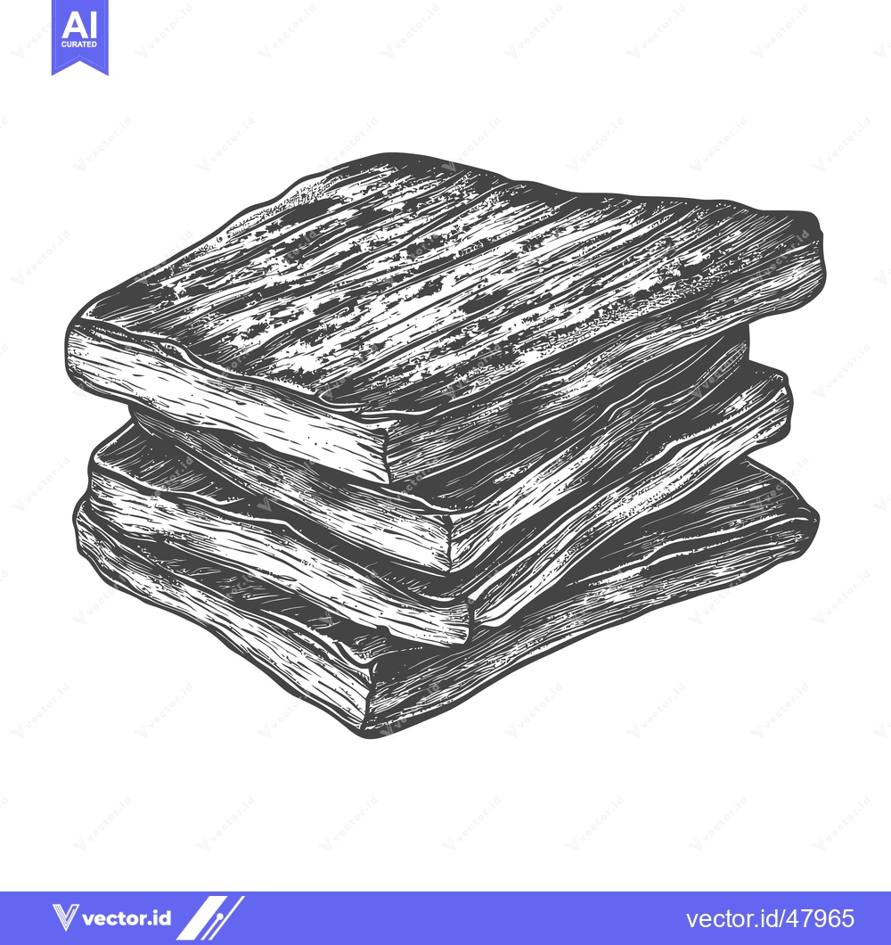 Premium Vector dari Stacked slices of toasted bread illustration