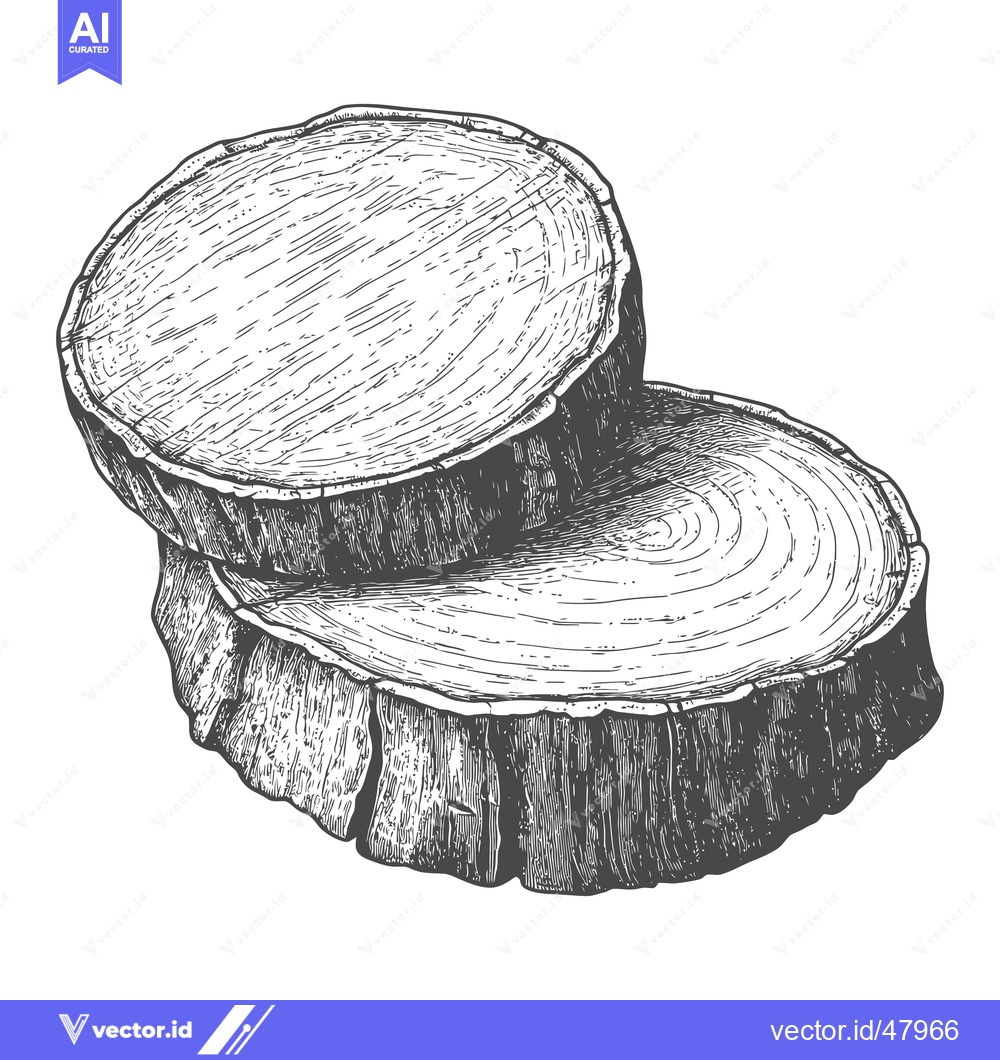 Premium Vector dari Two cross sections of tree trunks wood grain