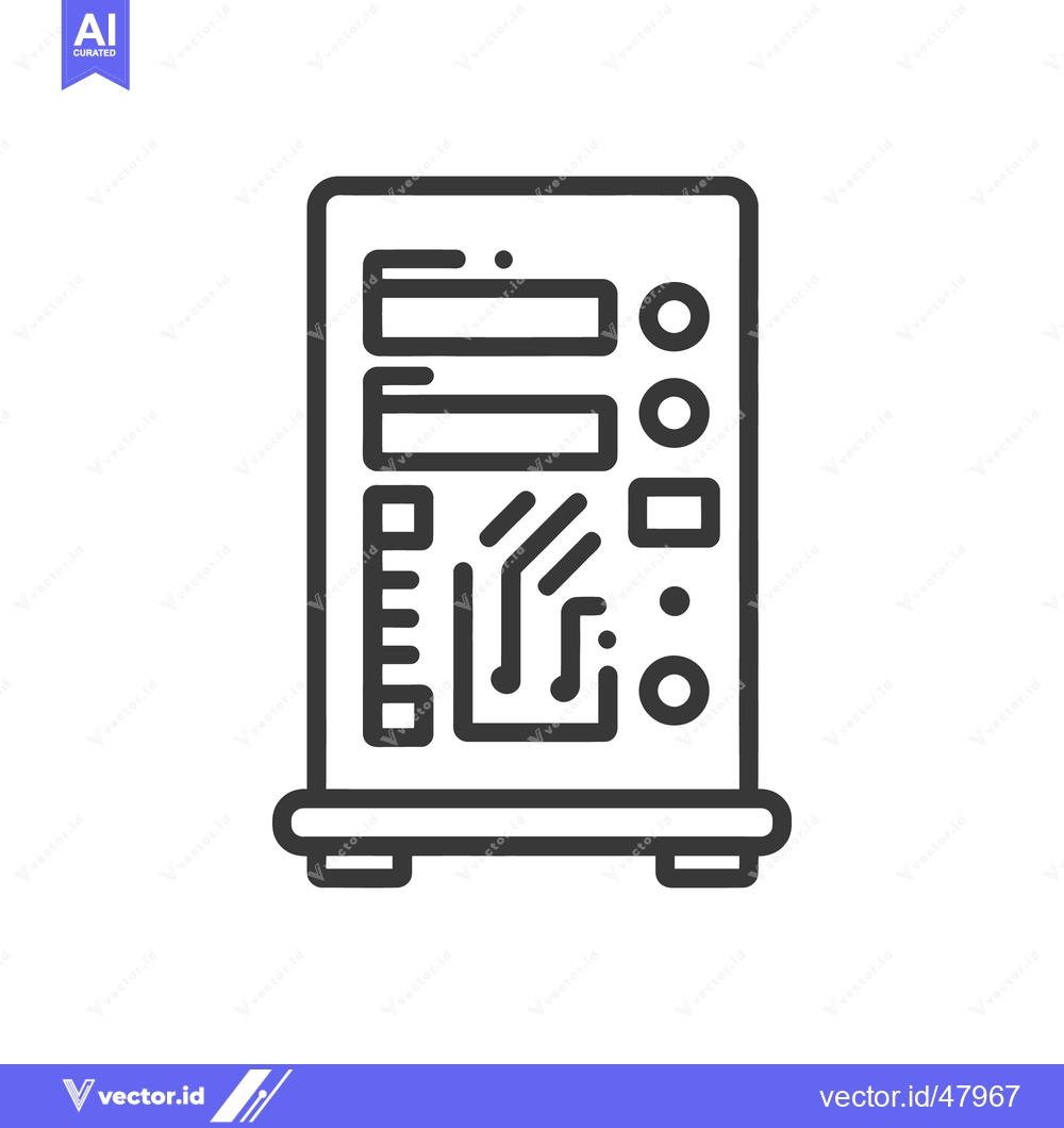 Premium Vector dari Server Rack Icon: Modern Line Art for Data Storage and Computing