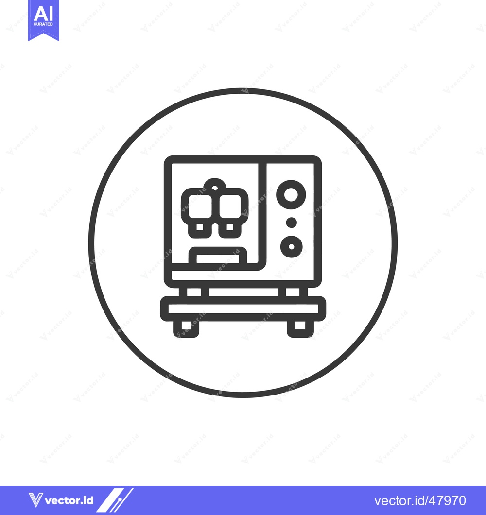 Premium Vector of Espresso Machine Icon: Modern Line Art in Circular Frame