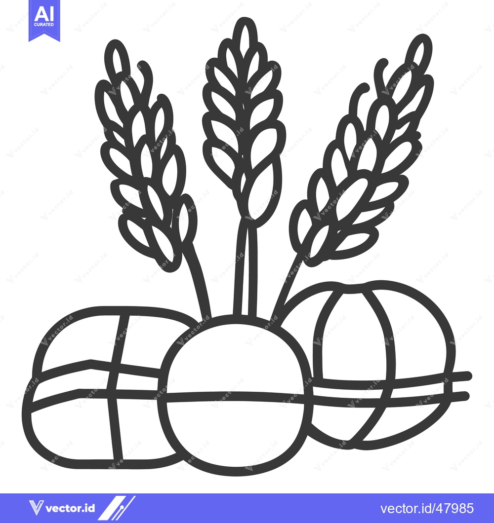 Premium Vector dari Simple black and white drawing of harvest related items