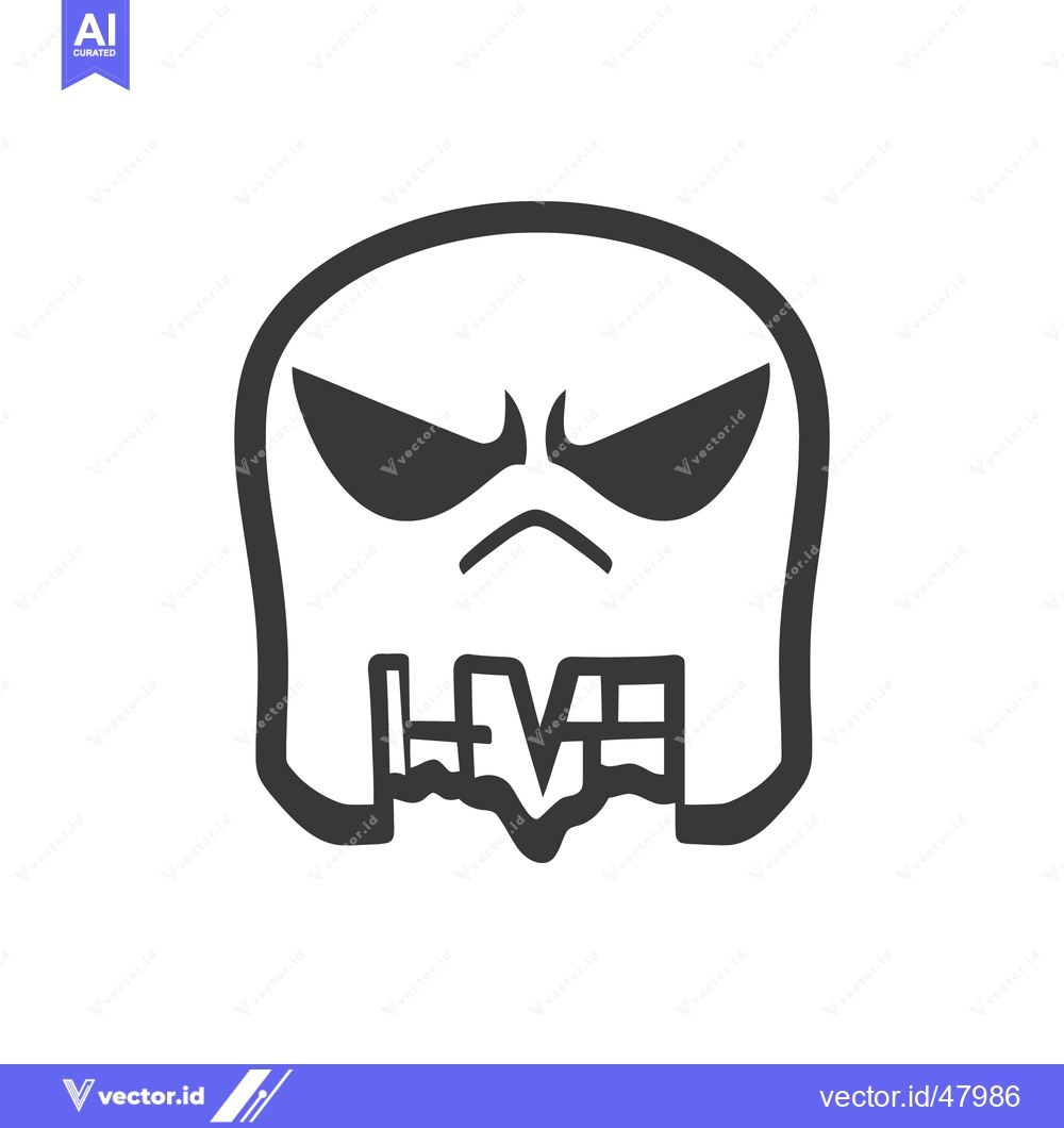 Premium Vector of A stylized illustration depicts a stern looking ghostly head with a sy