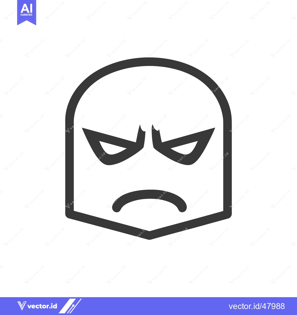 Premium Vector of An icon showing an angry face with negative emotional expression