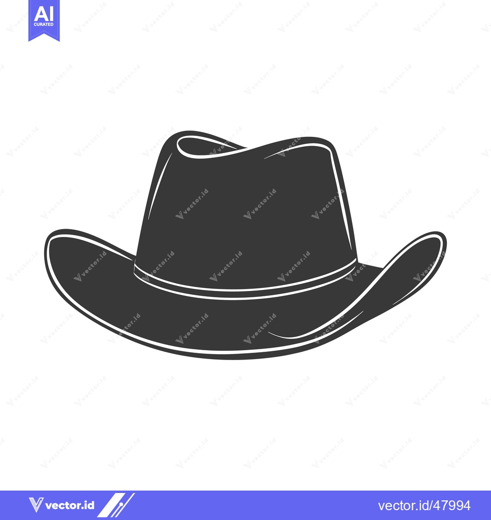 Premium Vector of A graphic illustration of a western cowboy hat in black and white