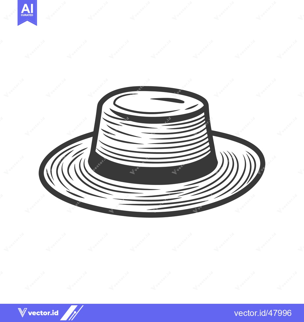Premium Vector dari A simple monochromatic illustration of a casual brimmed hat design