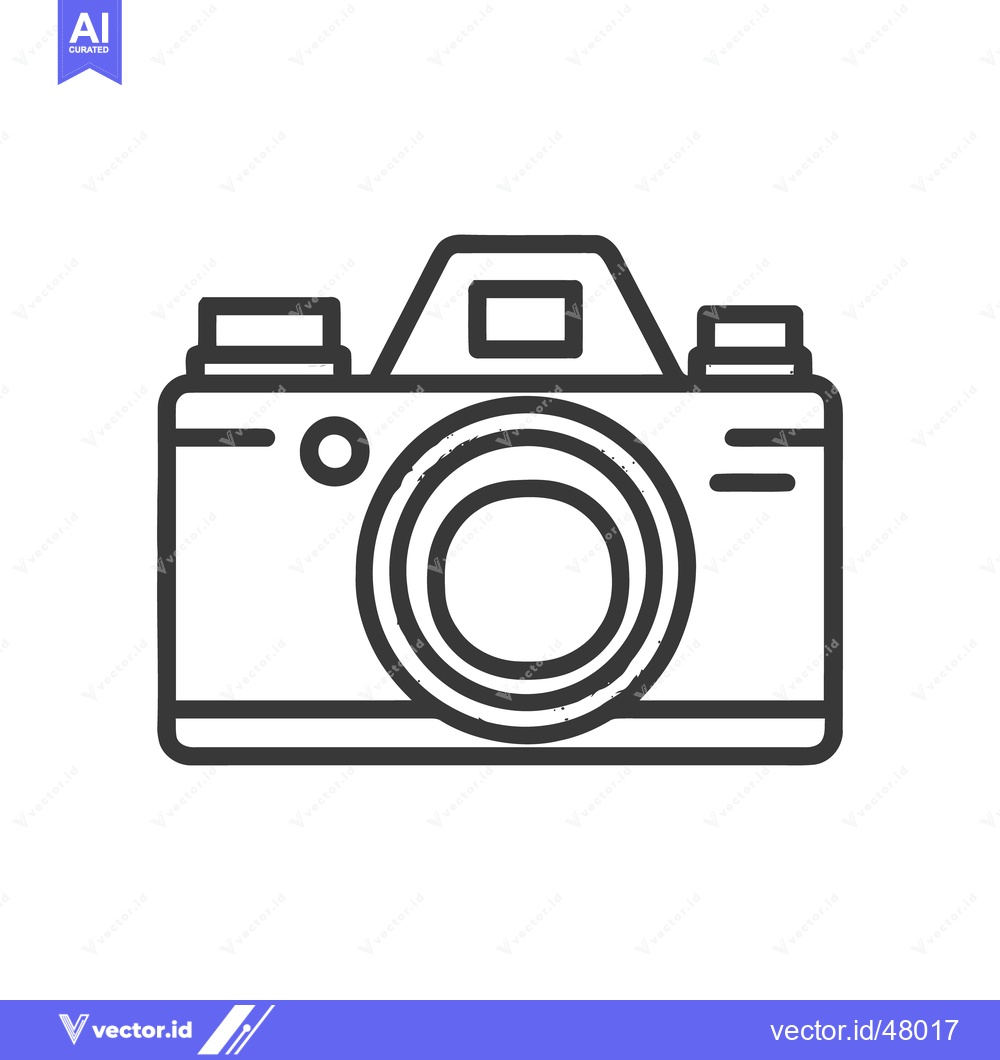 Premium Vector of Minimalist Camera Icon: Bold Outline, Retro Style, Photography Symbol