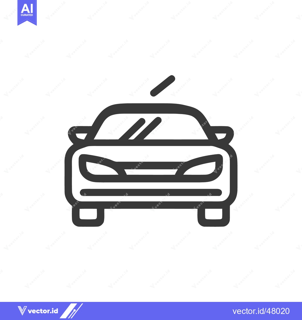 Premium Vector dari Sleek Car Icon: Front View, Minimalist Design, Automotive Symbol