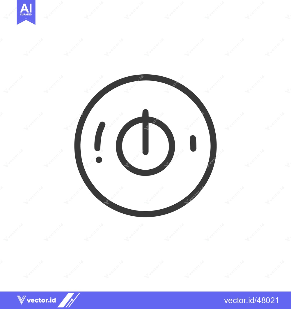 Premium Vector dari Minimalist Power Button Icon with Alert Indicators on White Background