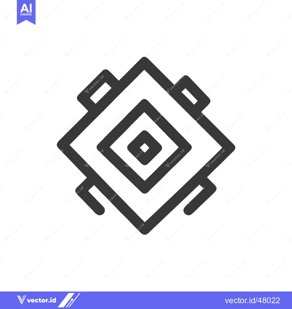 Premium Vector of Geometric Diamond Icon with Extended Corners in Minimalist Style
