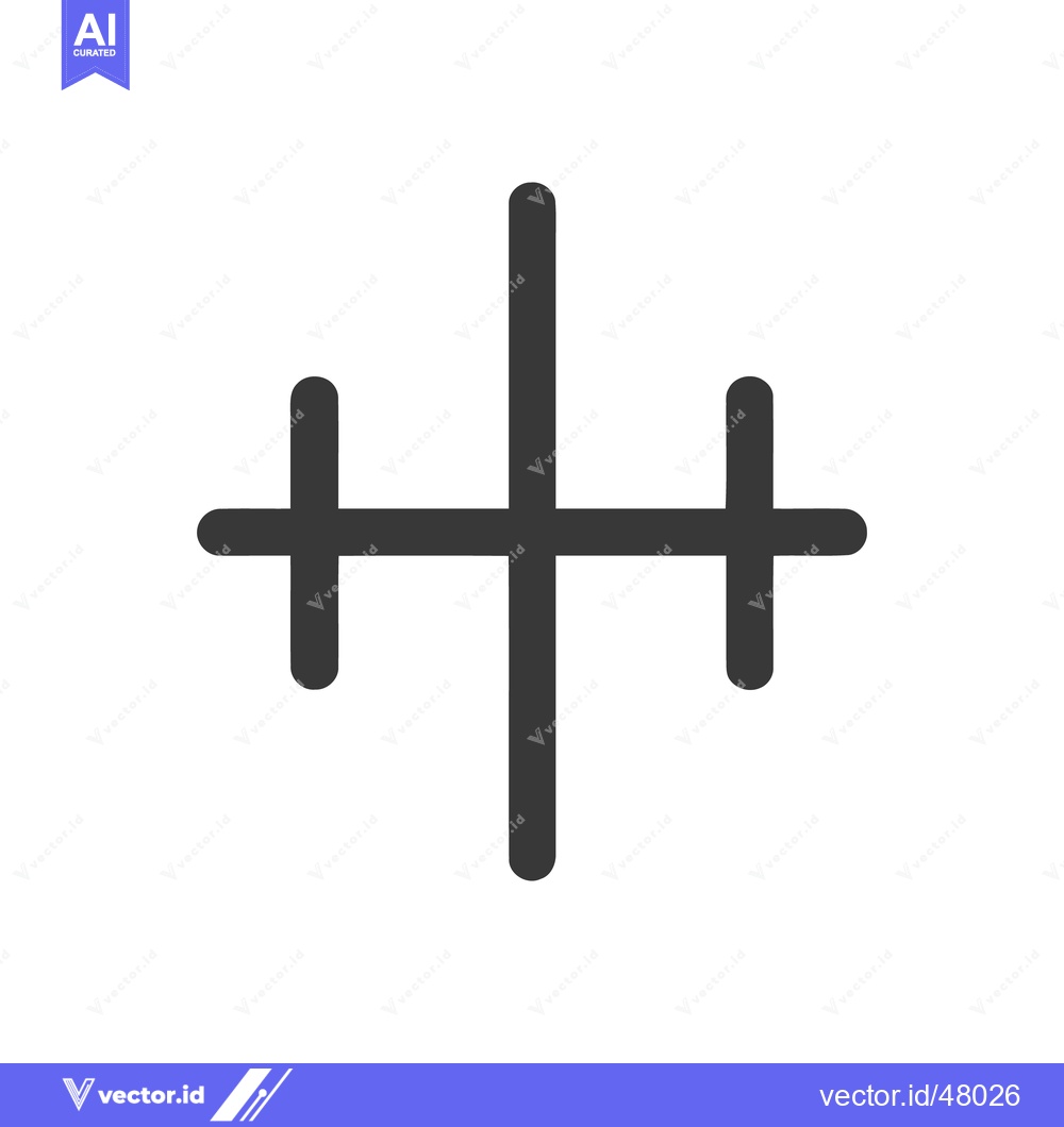 Premium Vector dari Minimalist Dark Gray Symbol: Vertical Line with Horizontal Extensions
