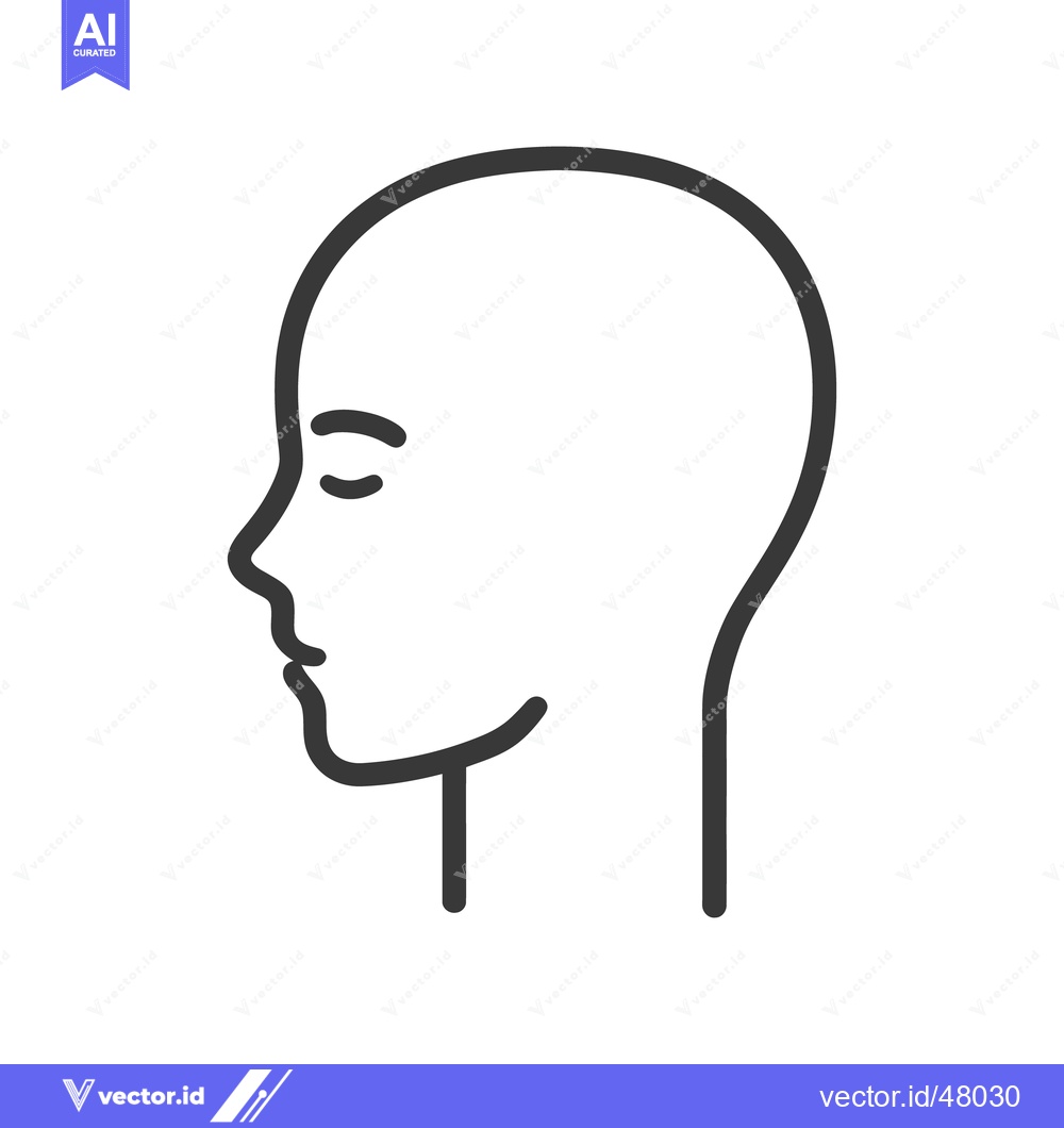 Premium Vector dari Minimalist Drawing Depicting Human Head and Neck in Profile
