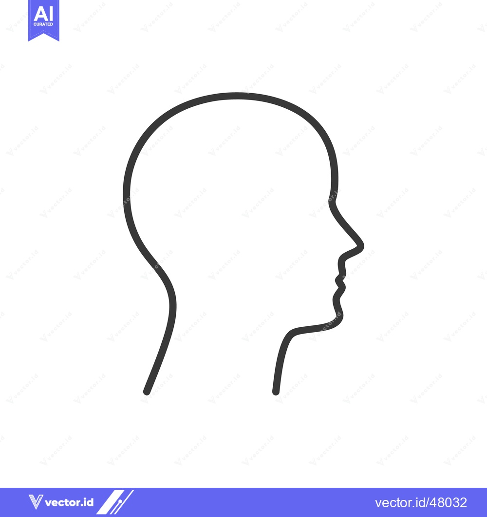 Premium Vector of A minimalistic black outline drawing of a human head profile