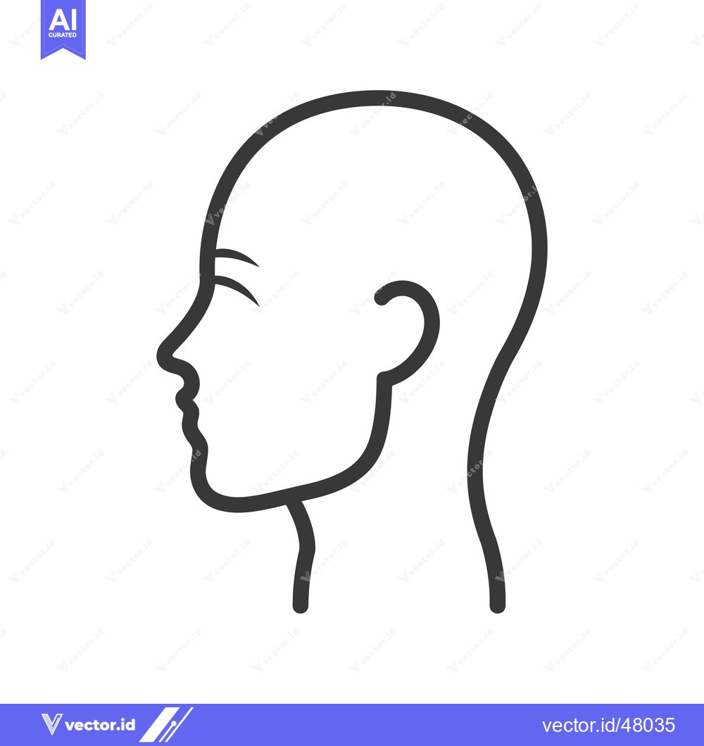 Premium Vector dari A simplified line art drawing of a human head profile
