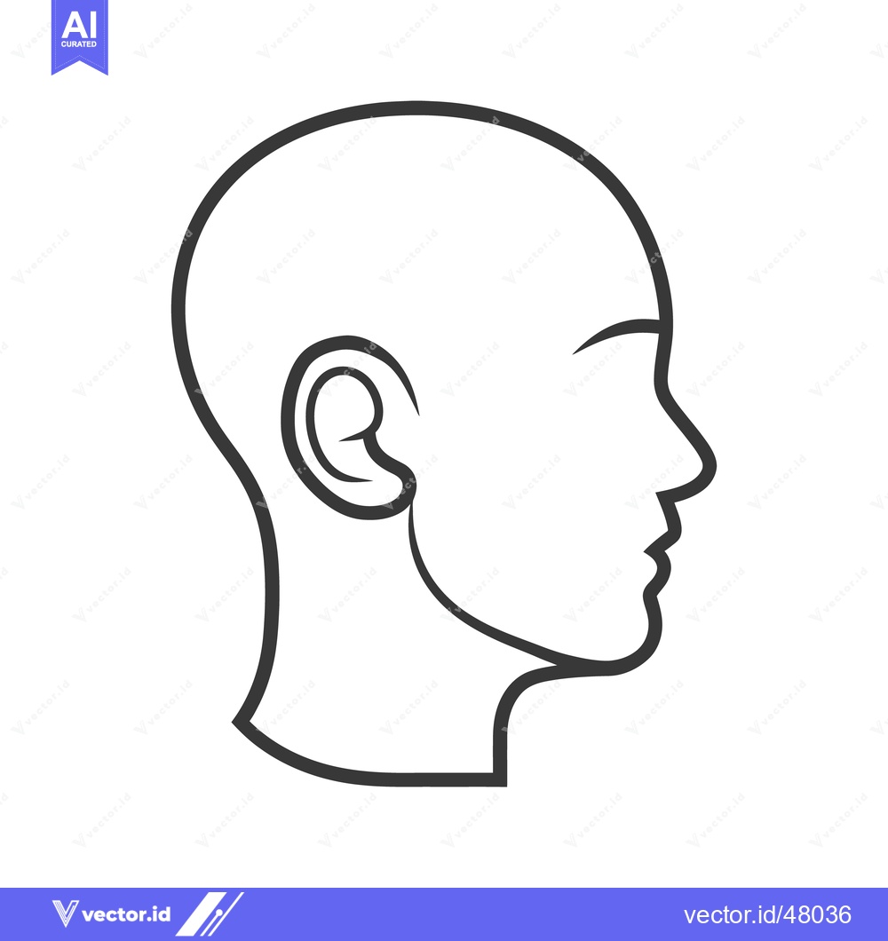 Premium Vector dari A simple illustration depicting a human head in side profile