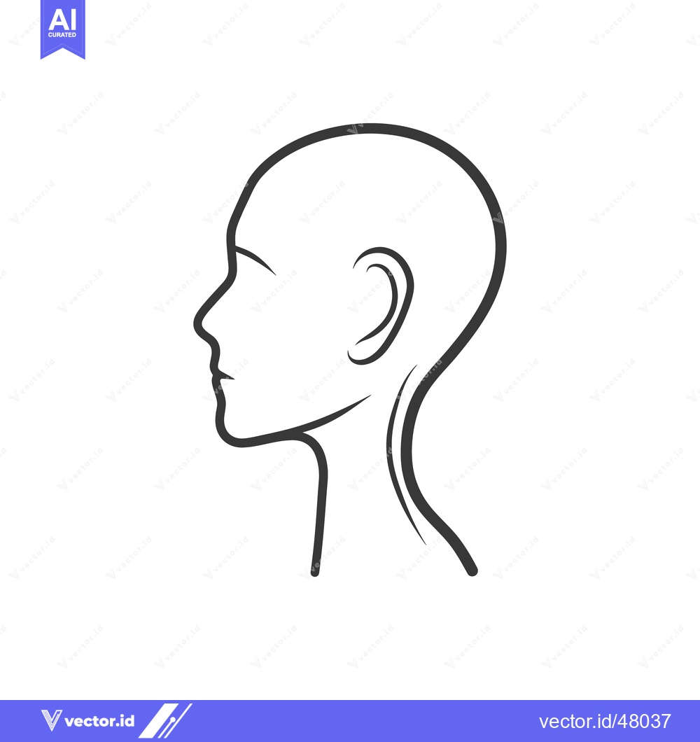 Premium Vector dari Line drawing depicting the side profile of a human head