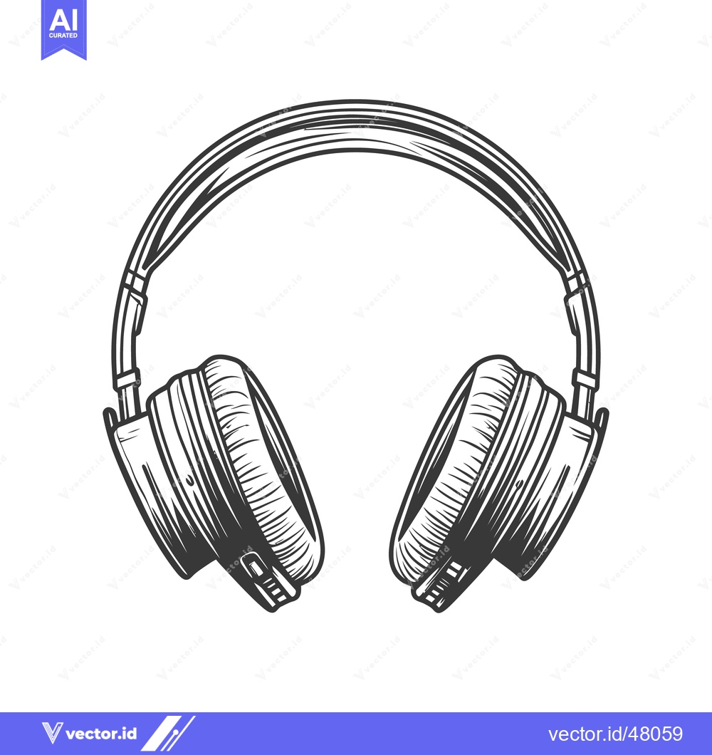 Premium Vector dari The illustrated depiction of stereo headphones is plainly visible