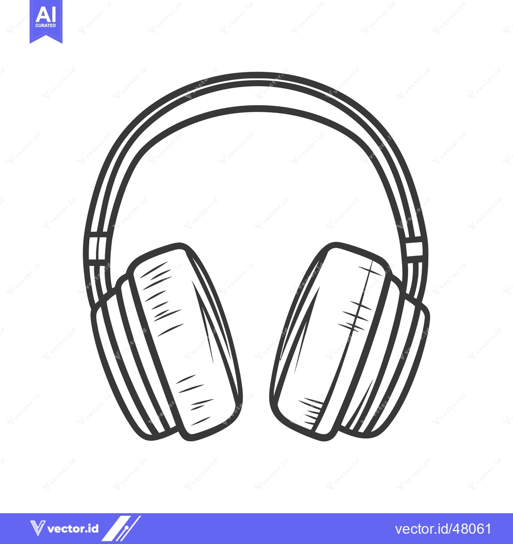 Premium Vector dari An isolated image of a pair of over ear headphones