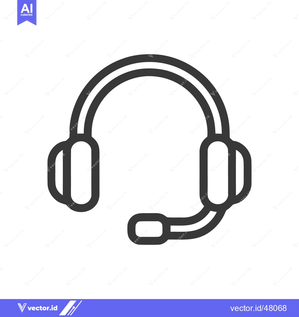 Premium Vector dari Sleek Headset Icon: Customer Service, Communication, and Support Symbo