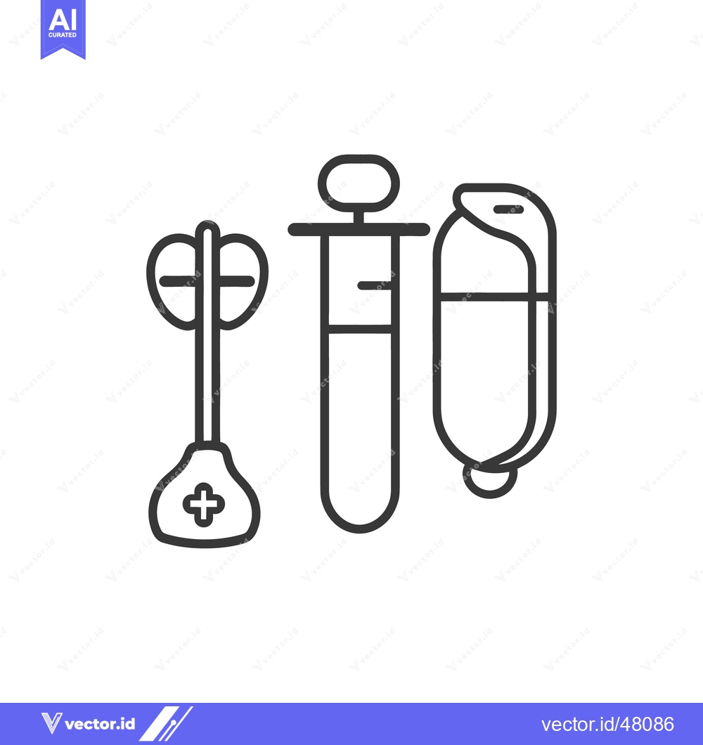 Premium Vector dari Simplified line art depicting medical laboratory equipment and tools