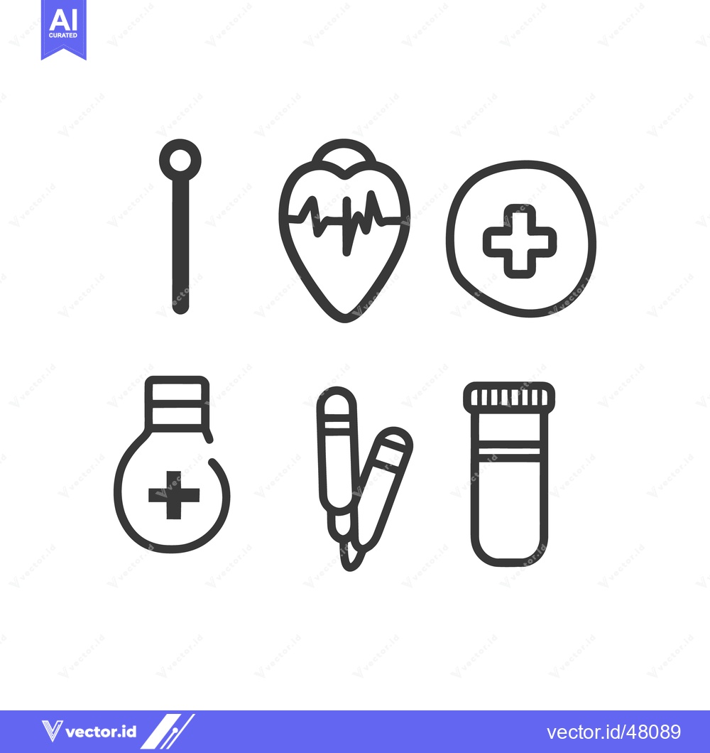Premium Vector dari Simple monochrome icons representing different medical and health conc