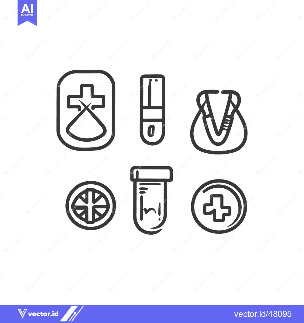 Premium Vector of Several unique medical and scientific icons depicted in black lines