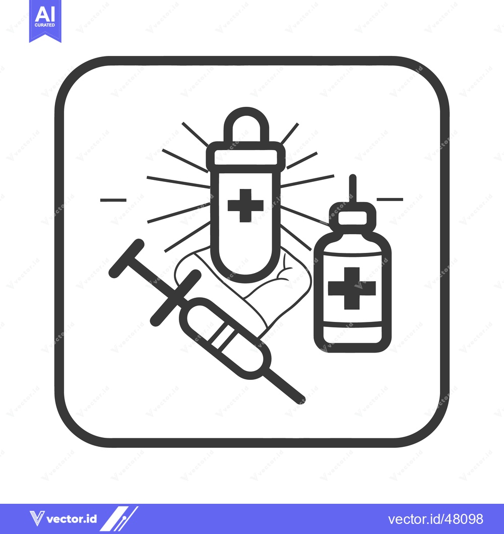 Premium Vector dari Medical treatment represented by syringe vials and protective illustra