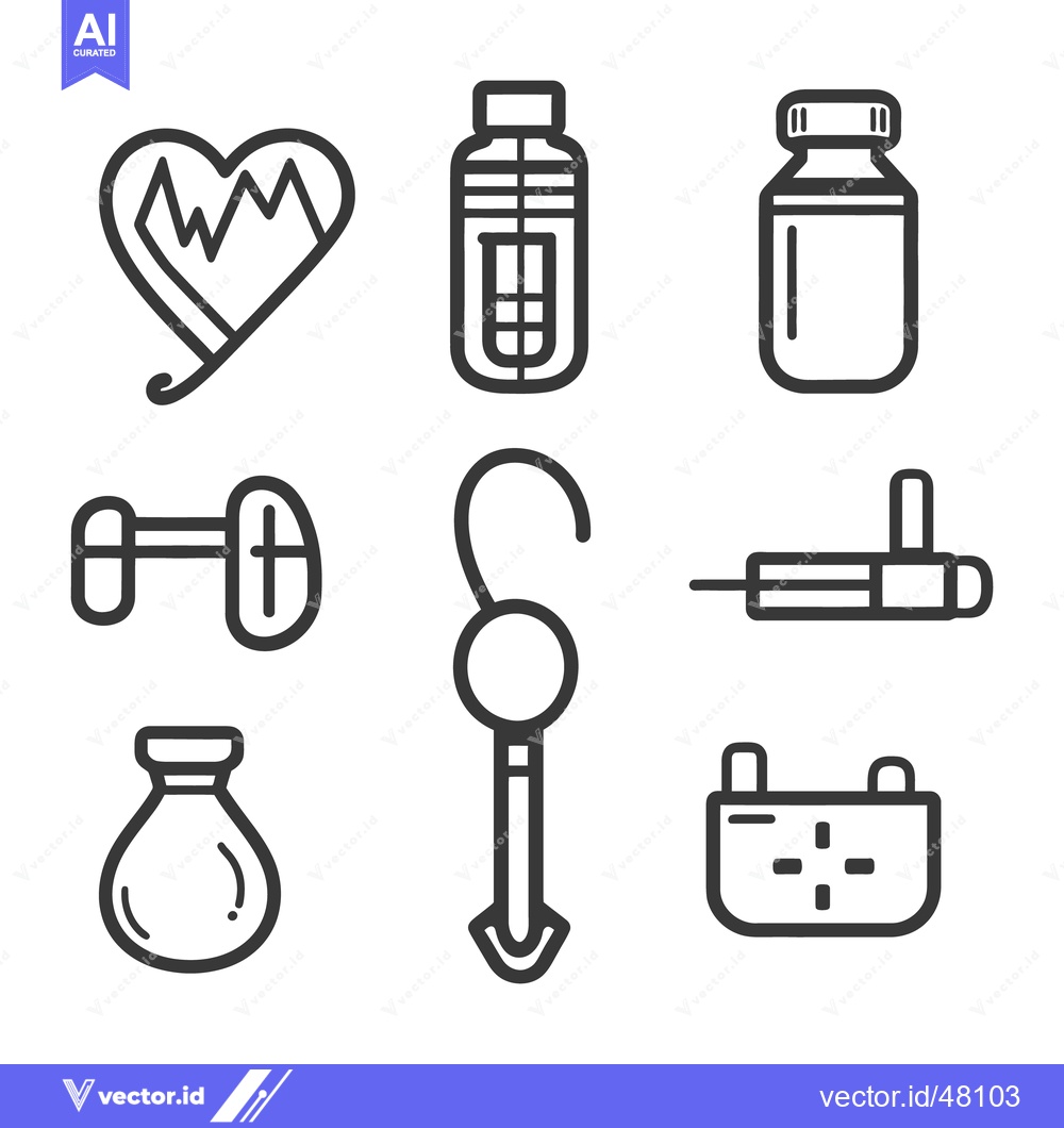 Premium Vector of Collection of fitness and health related simple line art icons