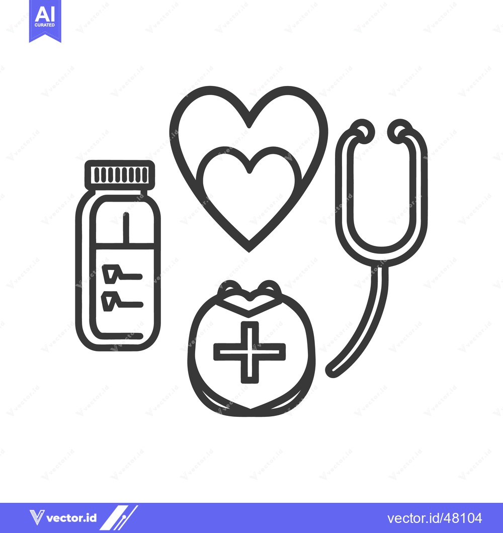 Premium Vector of Medical icons portraying health care and associated diagnostic symbols