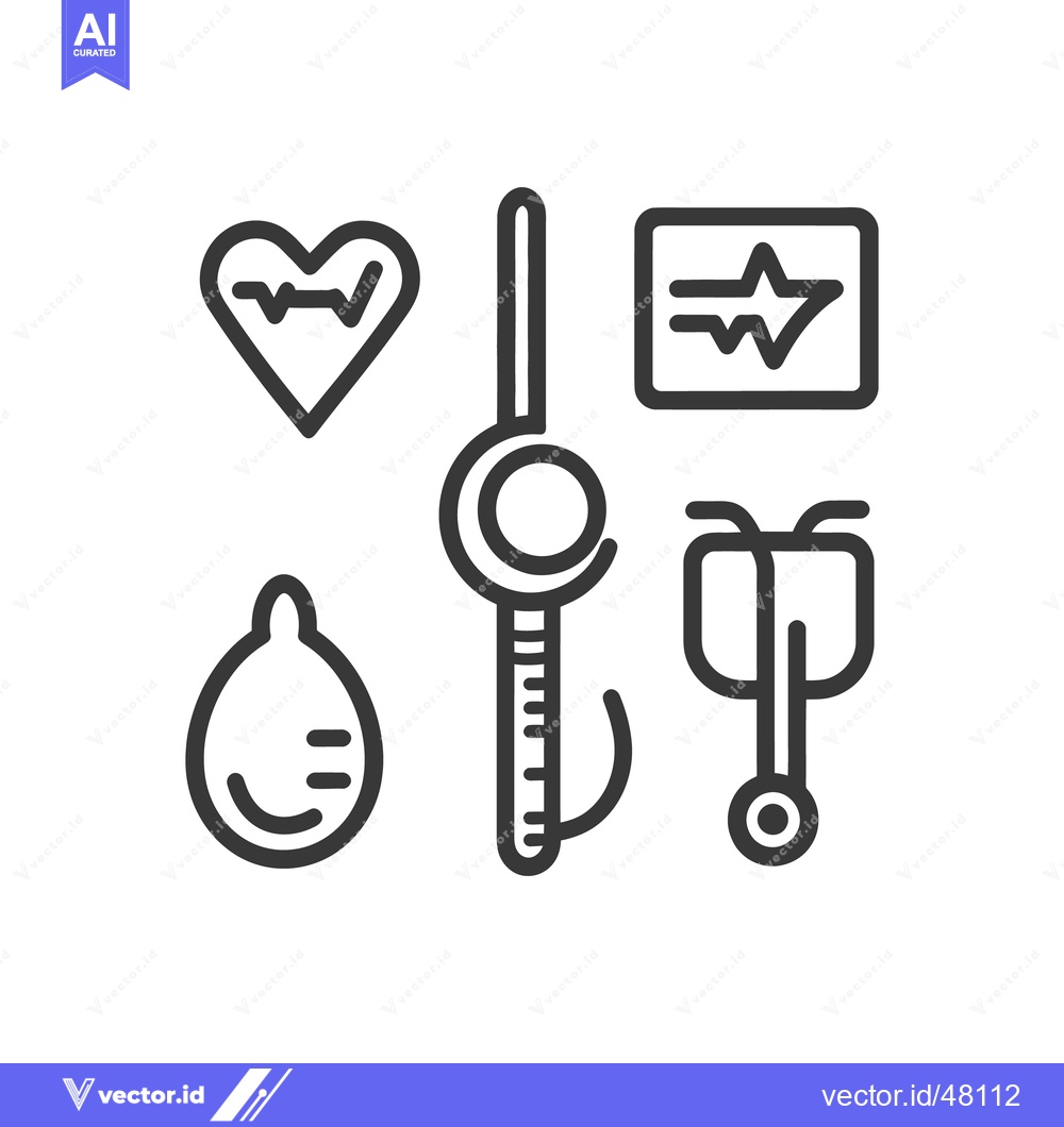 Premium Vector dari Black and white line icons representing medical and healthcare subject