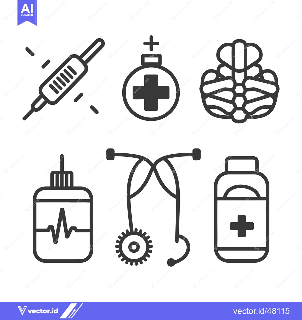 Premium Vector dari Medical treatment and health related elements are illustrated in this